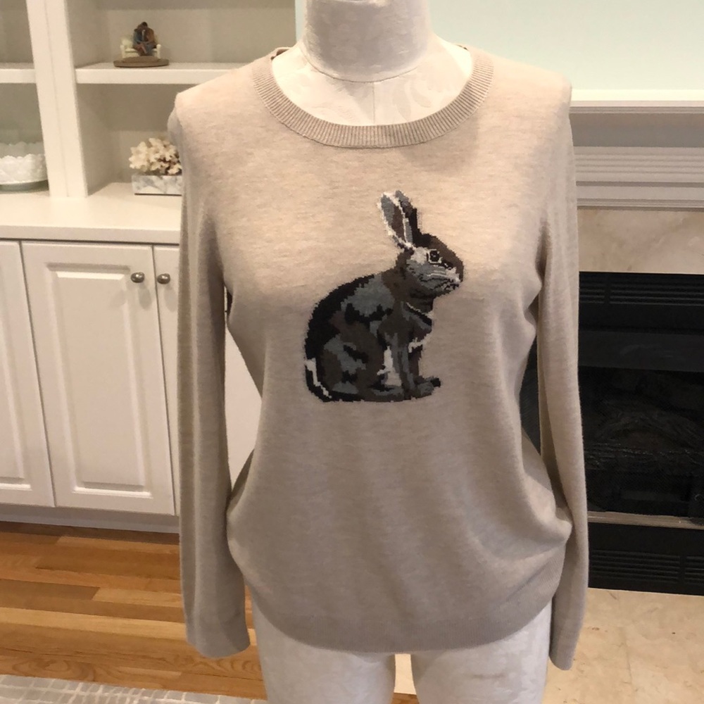 Talbots  sweater with hare/ rabbit